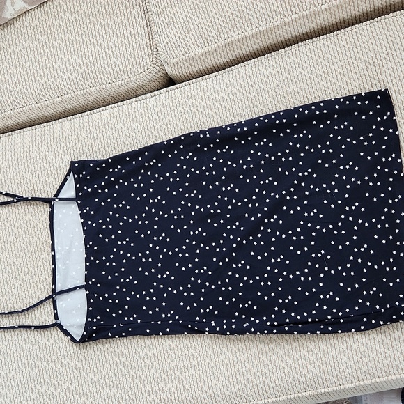 Navy Blue Polka Dot Dress, Medium - Picture 3 of 4